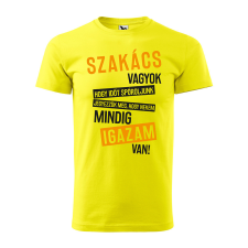 ZSONA DEKOR Póló Szakács vagyok mintával - Sárga XL méretben egyedi ajándék