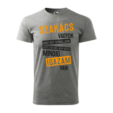 ZSONA DEKOR Póló Szakács vagyok mintával - Szürke L méretben egyedi ajándék