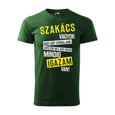 ZSONA DEKOR Póló Szakács vagyok mintával - Zöld XL méretben egyedi ajándék