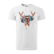ZSONA DEKOR Póló Szarvas fejhallgatóval mintával - Fehér XXL méretben egyedi ajándék