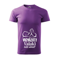 ZSONA DEKOR Póló Vigyázat! Valaki lakik idebent! mintával - Lila M méretben egyedi ajándék