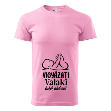 ZSONA DEKOR Póló Vigyázat! Valaki lakik idebent! mintával - Rózsaszín L méretben egyedi ajándék