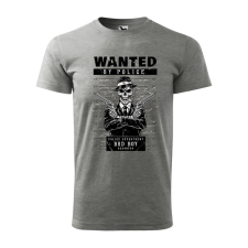 ZSONA DEKOR Póló Wanted mintával - Szürke XL méretben egyedi ajándék