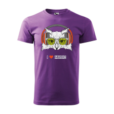 ZSONA DEKOR Póló Zenét hallgató bagoly mintával - Lila XL méretben egyedi ajándék