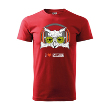 ZSONA DEKOR Póló Zenét hallgató bagoly mintával - Piros S méretben egyedi ajándék