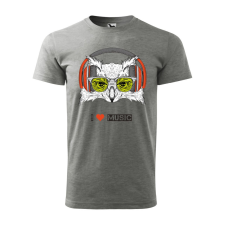 ZSONA DEKOR Póló Zenét hallgató bagoly mintával - Szürke XXXL méretben egyedi ajándék