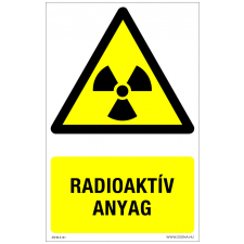 ZSONA DEKOR Radioaktív anyag Alumínium tábla 160x250 mm információs címke