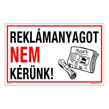 ZSONA DEKOR Reklámanyagot nem kérünk! Öntapadós matrica 160x250 mm információs címke