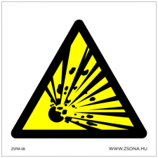 ZSONA DEKOR Robbanásveszélyes anyag! Műanyag tábla 150x150 mm információs címke
