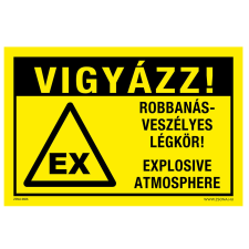 ZSONA DEKOR Robbanásveszélyes légkör Alumínium tábla 160x250 mm információs címke