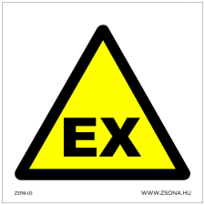 ZSONA DEKOR Robbanásveszélyes légkör! Öntapadós matrica 100x100 mm információs címke