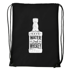 ZSONA DEKOR Save water drink whiskey - Sport táska fekete