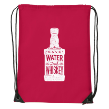ZSONA DEKOR Save water drink whiskey - Sport táska piros kézitáska és bőrönd