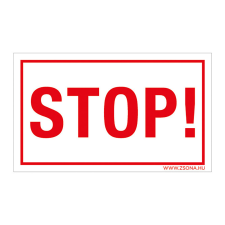 ZSONA DEKOR Stop! Öntapadós matrica 320x500 mm információs címke