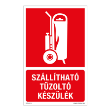 ZSONA DEKOR Szállítható tűzoltó készülék Utánvilágító műanyag tábla 160x250 mm információs címke