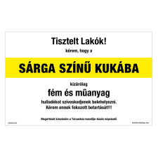ZSONA DEKOR Szelektív hulladékgyűjtő fém és műanyag Alumínium tábla 160x250 mm információs címke