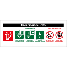 ZSONA DEKOR Széndioxiddal oltó Utánvilágító műanyag tábla 250x100 mm információs címke