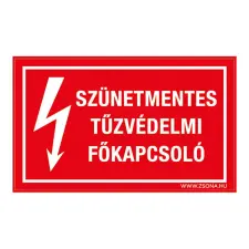 ZSONA DEKOR Szünetmentes tűzvédelmi főkapcsoló Öntapadós matrica csomag 100x60 mm 5db/csomag információs címke