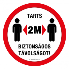 ZSONA DEKOR Tarts Biztonságos távolságot! matrica 150 mm információs címke