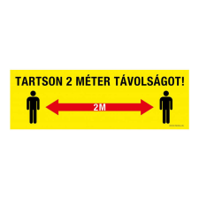 ZSONA DEKOR Tartson 2 méter távolságot padló matrica 1000x200 mm információs címke