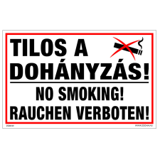 ZSONA DEKOR Tilos a dohányzás! Alumínium tábla 160x250 mm v2 információs címke