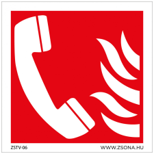 ZSONA DEKOR Tűzbejelentő telefon Utánvilágító műanyag tábla 150x150 mm információs címke