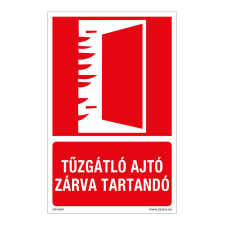 ZSONA DEKOR Tűzgátló ajtó zárva tartandó Alumínium tábla 160x250 mm információs címke