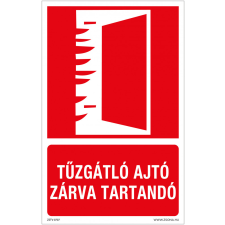 ZSONA DEKOR Tűzgátló ajtó zárva tartandó Öntapadós matrica 160x250 mm információs címke