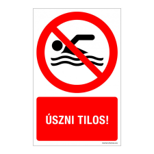 ZSONA DEKOR Úszni tilos! Műanyag tábla 100x160 mm információs címke