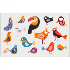 ZSONA DEKOR Vasalható állatos-madárkák matrica csomag ajándéktárgy