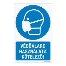 ZSONA DEKOR Védőálarc használata kötelező! Alumínium tábla 160x250 mm információs címke