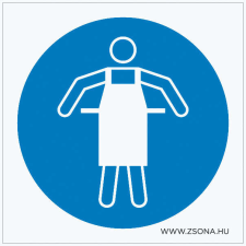 ZSONA DEKOR Védőkötény használata kötelező! Öntapadós matrica 100x100 mm információs címke