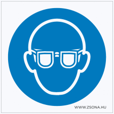 ZSONA DEKOR Védőszemüveg használata kötelező! Műanyag tábla 200x200 mm információs címke