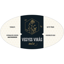 ZSONA DEKOR Vegyes virágméz ovális fekete öntapadós mézes cimke 6 db/csomag dekorációs kellék