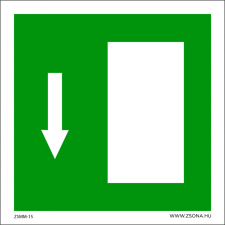 ZSONA DEKOR Vészkijárat lefelé öntapadós matrica 100x100 mm információs címke