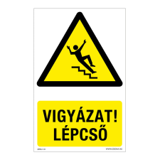 ZSONA DEKOR Vigyázat! Lépcső! Öntapadós matrica 320x500 mm információs címke