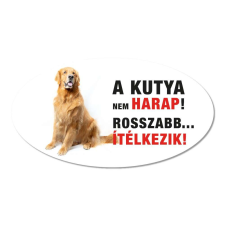ZSONA DEKOR Vigyázz a kutya harap tábla műanyagból GOLDEN RETRIVER kutyafelszerelés