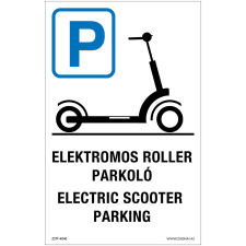 Zsona Elektromos roller parkoló Öntapadós matrica 160x250 mm információs címke
