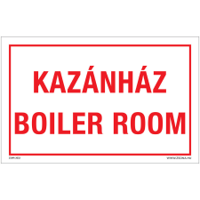 Zsona Kazánház Öntapadós matrica 160x250 mm információs címke
