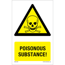 Zsona Mérgező anyag Öntapadós matrica 320x500 mm információs címke