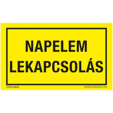 Zsona Napelem lekapcsolás Alumínium tábla 160x250 mm információs címke