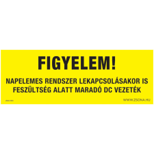 Zsona Napelemes rendszer lekapcsolásakor Öntapadós matrica 140x50 mm 4db/csomag információs címke