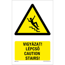 Zsona Vigyázz lépcső Öntapadós matrica 160x250 mm információs címke