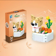 ZUANMA Szürke farkas, cuki kutyusok építőkocka játék barkácsolás, építés