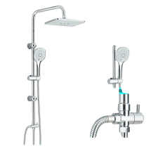  Zuhany csaptelep, esőzuhanyfej, falra szerelhető beépítés, króm csaptelep