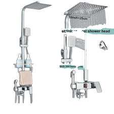  Zuhany csaptelepkészlet, elegáns kialakítás, tartós sárgaréz felépítés, Chrome 4-10 csaptelep