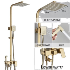  Zuhany csaptelepkészlet, falra szerelt, esővíz -kád, 4-Ways 12 hüvelyk a csaptelep