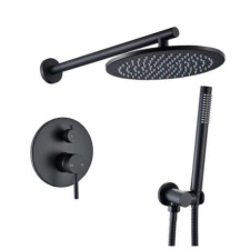 Zuhanycsap, Blackswan, M68.1 típus, matt fekete modell, mérete 20 cm csaptelep