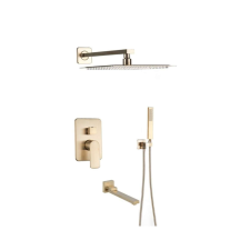  Zuhanycsap szett, Blackswan, M73.20 típus, matt arany modell, 40x40 cm fürdőkellék