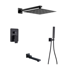  Zuhanycsap szett, Blackswan, M73.41 típus, matt fekete modell, 20 cm csaptelep